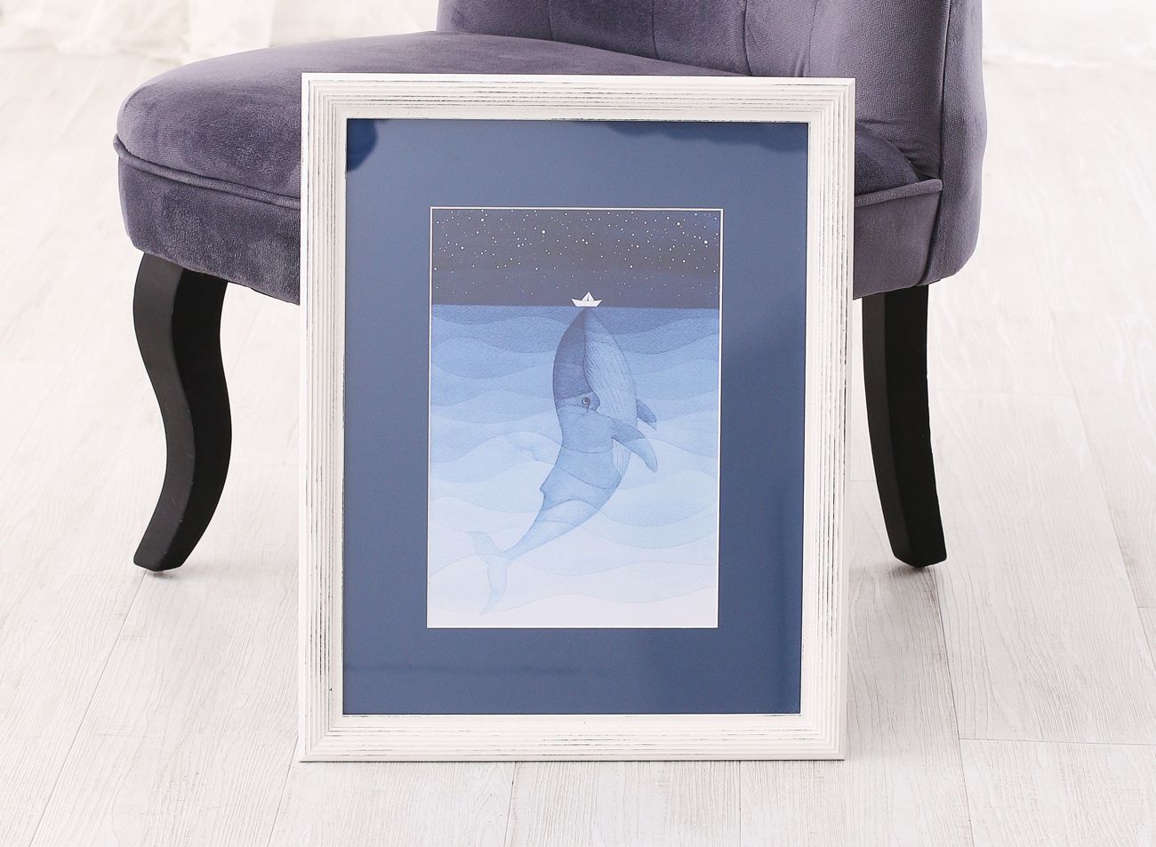 Obrázek velryby pro děti v bílém rámečku
