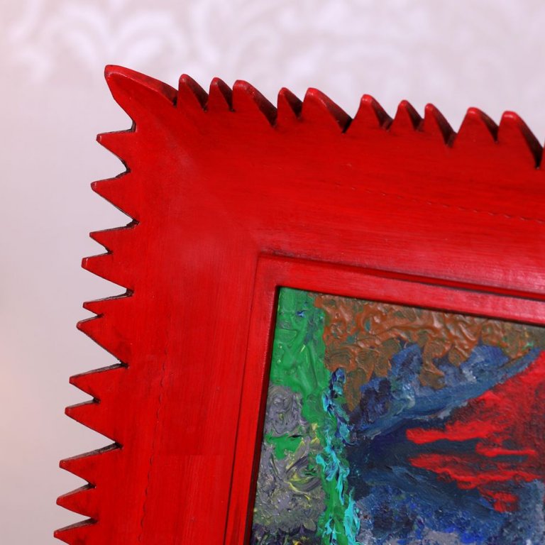 zakázkový luxusní červený rám