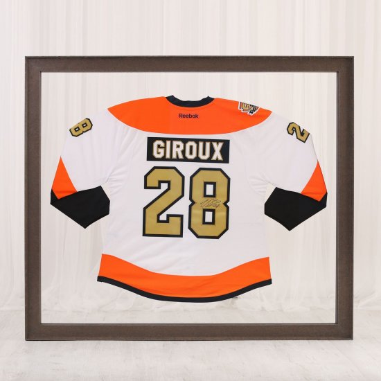Rámování hokejového dresu Claude Giroux mexi dvě muzeální skla - Revers
