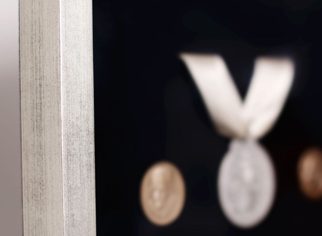Čestné medaile ve stříbrném rámu s 3D efektem - detail