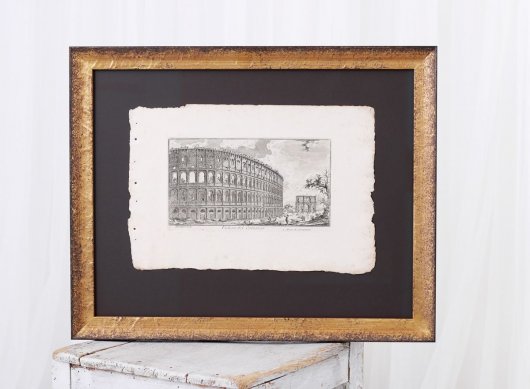 Muzeální rámování tisku Veduta del Colosseo