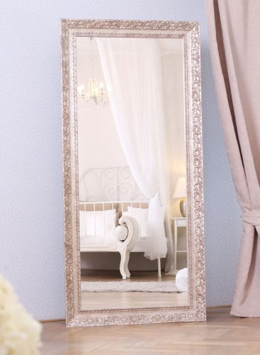Elegantní ornamentální stříbrný rám na velké zrcadlo 