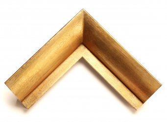 Ukázky zakázkových rámů na zrcadla a obrazy tvaru mohutného zlatého křídla s patinou