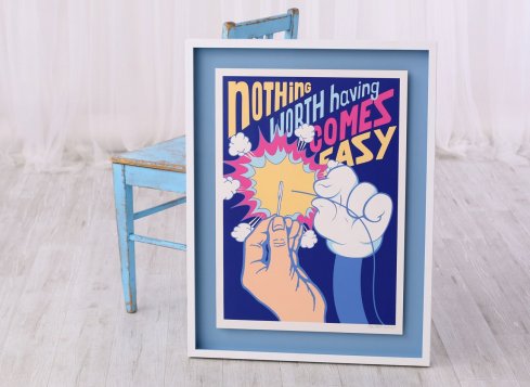 Prostorové rámování s 3D efektem obrazu Pasty Onera Nothing Comes Easy