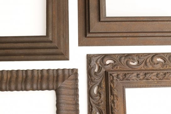 Vzorky rámů na obrazy se vzhledem imitace rzi