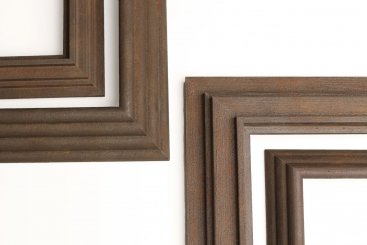 Vzorky obrazových rámů se vzhledem imitace rzi